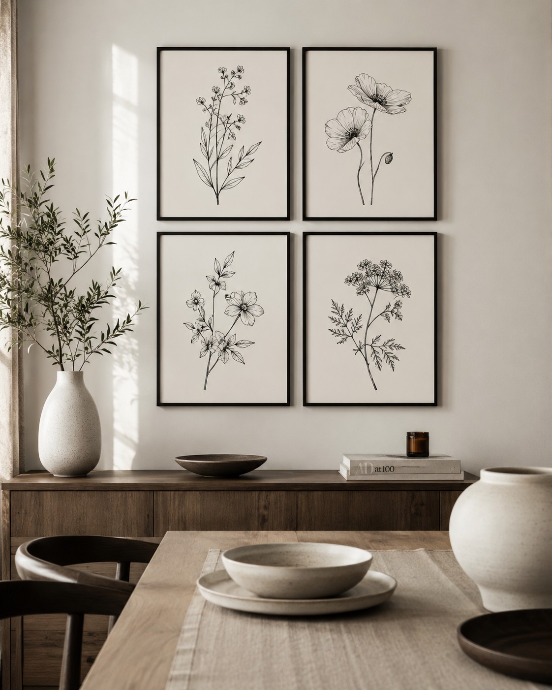 Botanical Line Art Print Collection – 6 Printable Designs