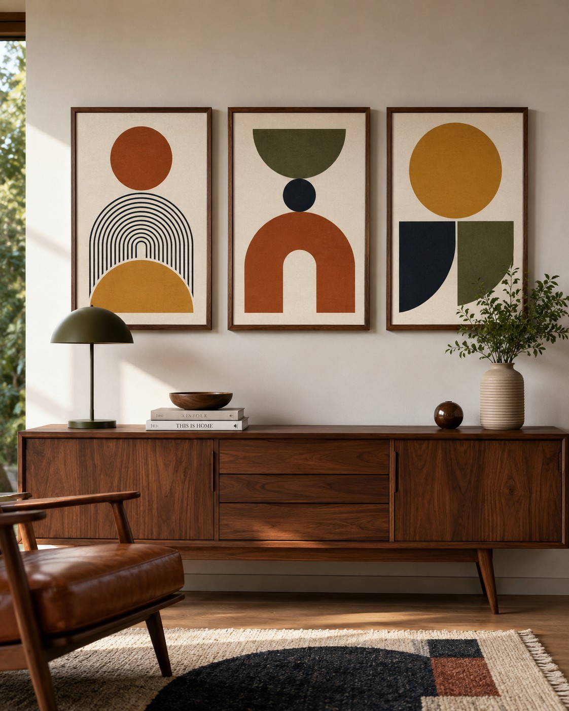 Mid-Century Geometric Poster Collection – 6 Printable Art Designs