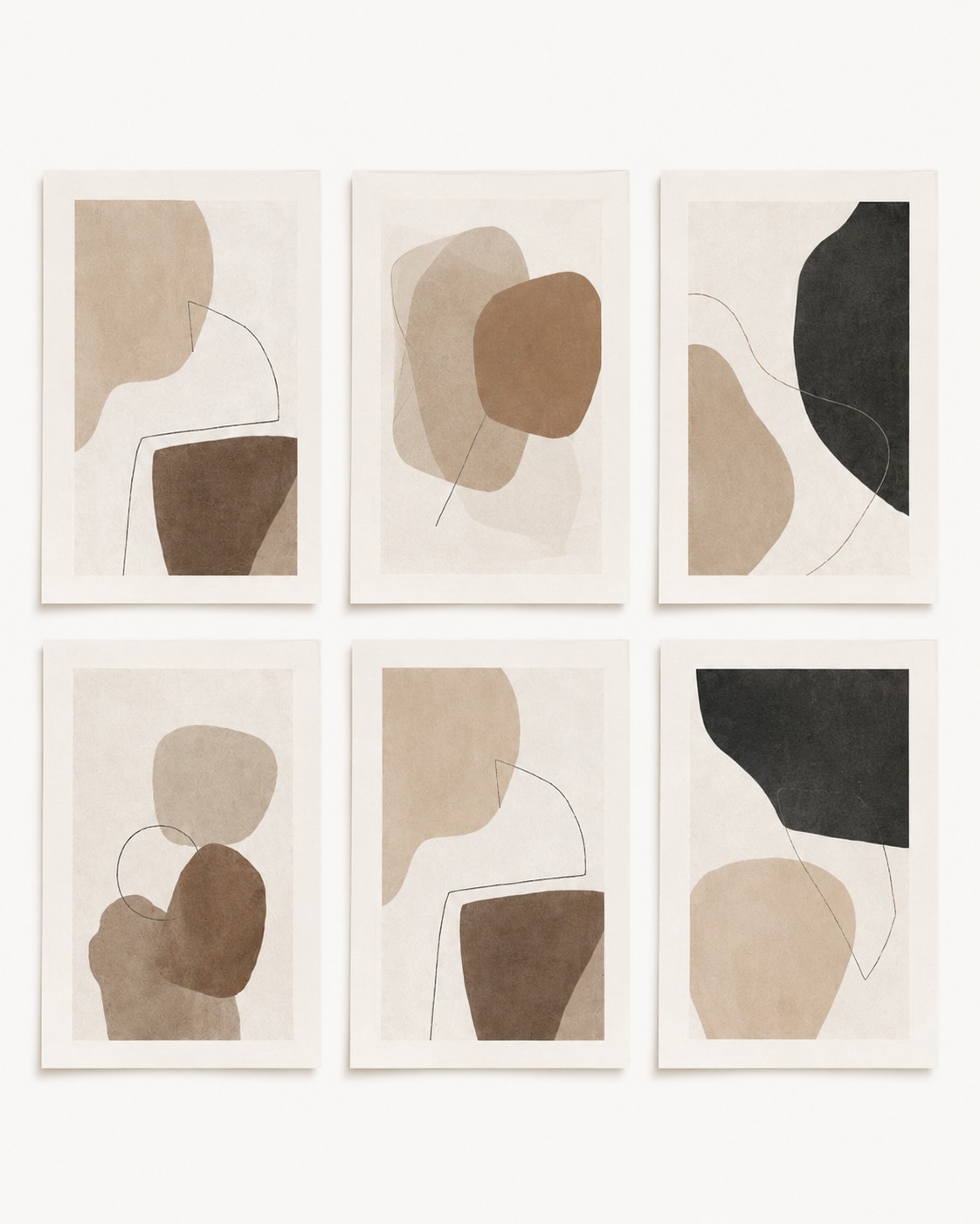Neutral Organic Abstract Wall Art Set – 6 Printable Designs