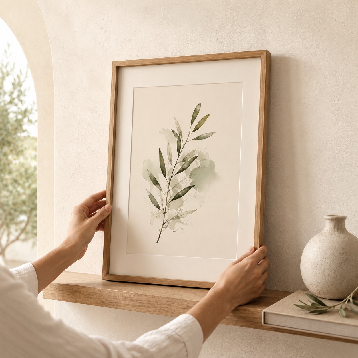 Quiet Olive Stem — 1 Minimal Botanical Printable Artwork