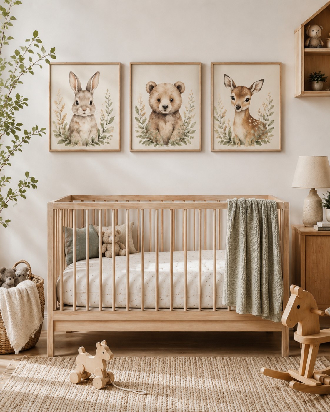 Scandinavian Nursery Animal Print Set – 6 Woodland Artworks