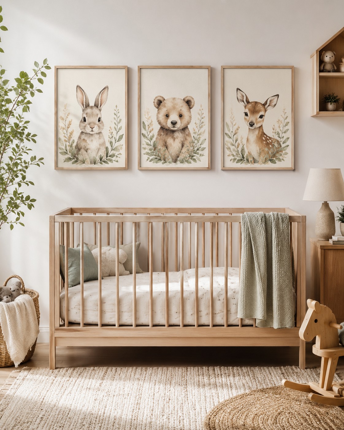 Scandinavian Nursery Animal Print Set – 6 Woodland Artworks