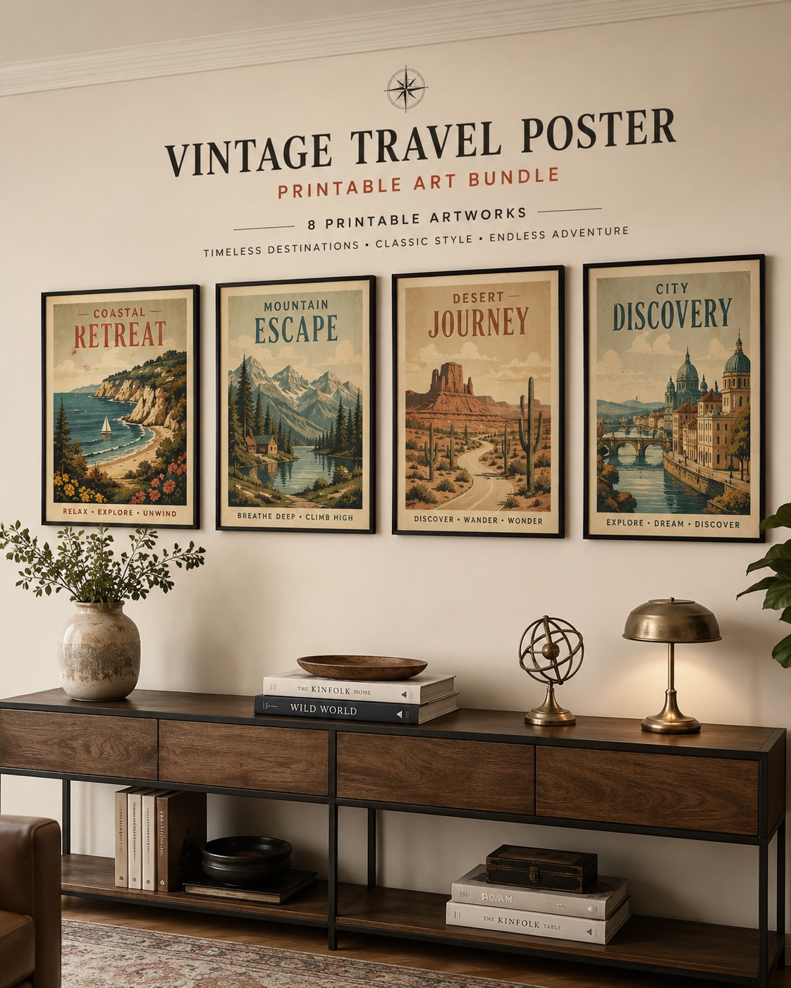 Vintage World Travel Poster Collection – 8 Printable Artworks